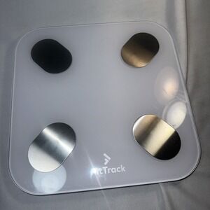 FitTrack Data Smart Body BMI Digital Scale -White (4 AAA Batteries NOT Included)